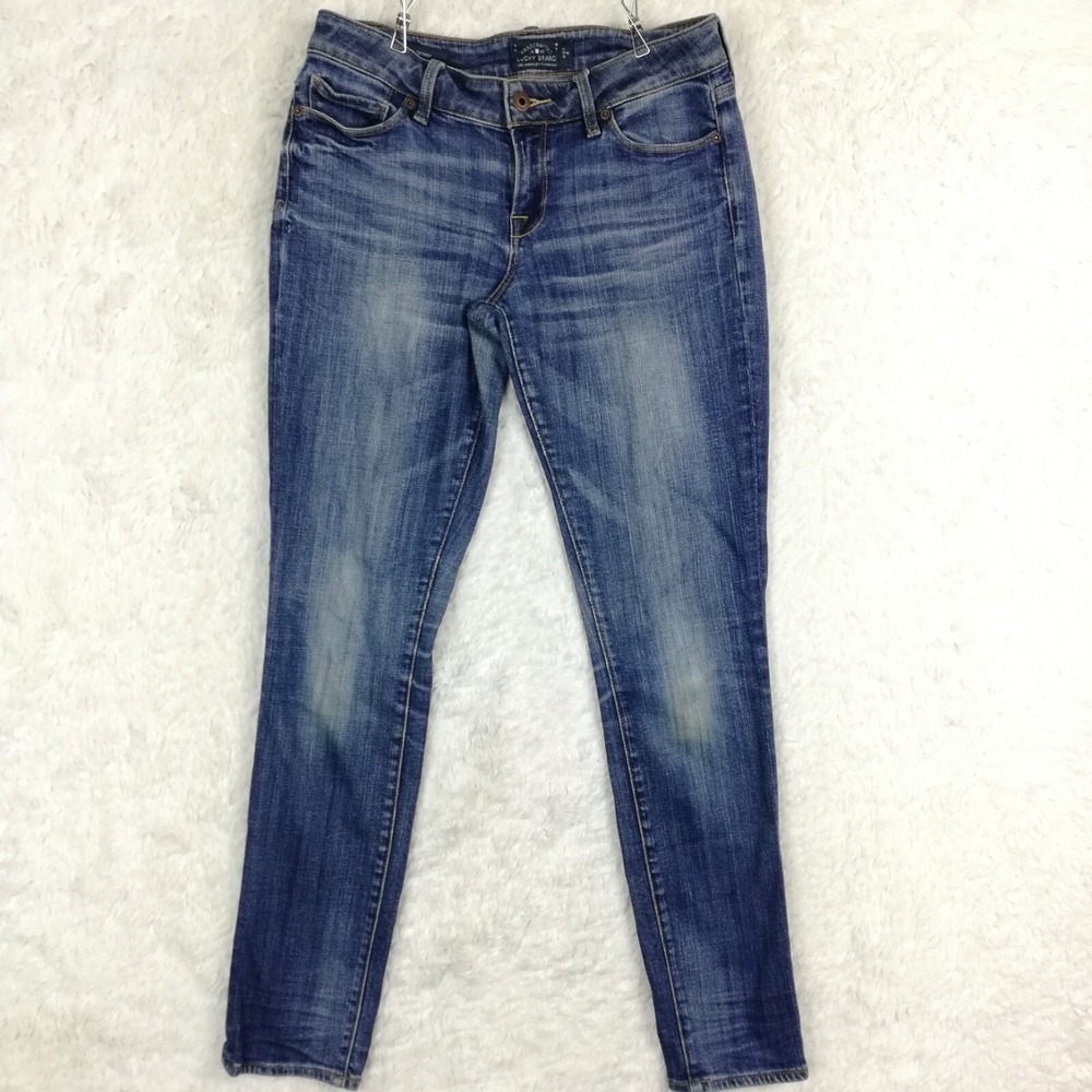 Lucky Brand Womens Jeans Lolita Skinny Blue Denim Stone Wash Mid Rise 4
